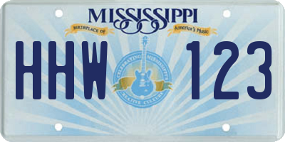 MS license plate HHW123