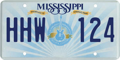 MS license plate HHW124