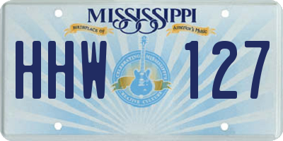 MS license plate HHW127