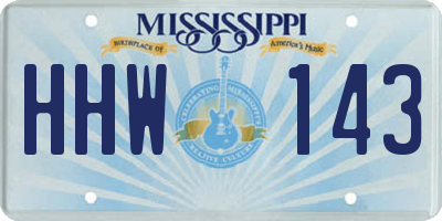 MS license plate HHW143