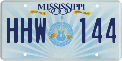 MS license plate HHW144