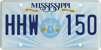 MS license plate HHW150