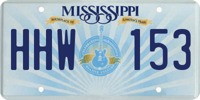 MS license plate HHW153