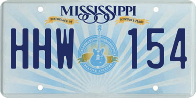 MS license plate HHW154