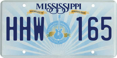 MS license plate HHW165