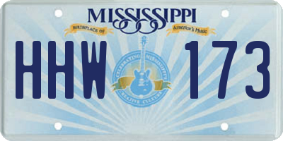 MS license plate HHW173