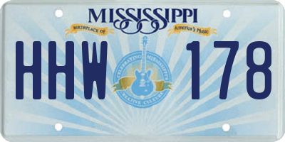 MS license plate HHW178