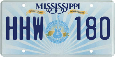MS license plate HHW180