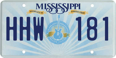 MS license plate HHW181