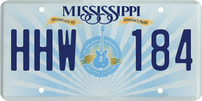 MS license plate HHW184