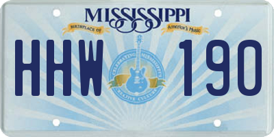 MS license plate HHW190