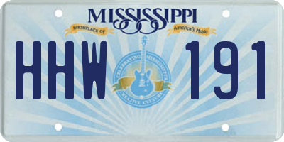 MS license plate HHW191