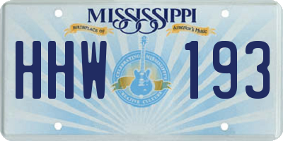 MS license plate HHW193