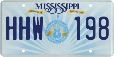 MS license plate HHW198