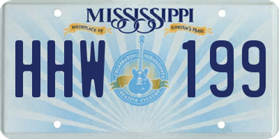 MS license plate HHW199