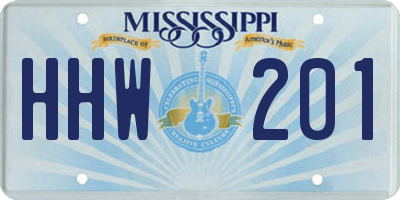 MS license plate HHW201