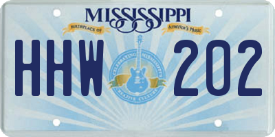 MS license plate HHW202