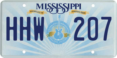 MS license plate HHW207