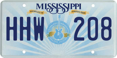 MS license plate HHW208