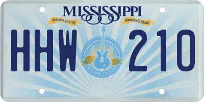 MS license plate HHW210