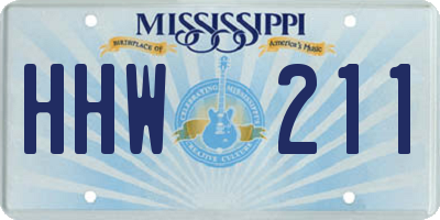 MS license plate HHW211