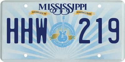 MS license plate HHW219
