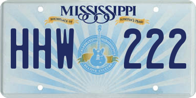 MS license plate HHW222