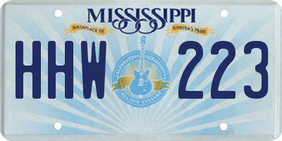 MS license plate HHW223