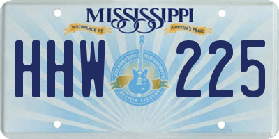 MS license plate HHW225