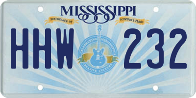 MS license plate HHW232