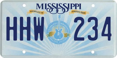 MS license plate HHW234