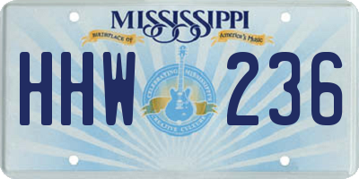 MS license plate HHW236