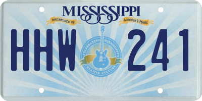 MS license plate HHW241
