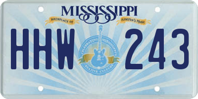 MS license plate HHW243