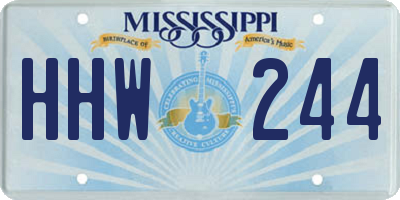 MS license plate HHW244