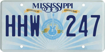 MS license plate HHW247