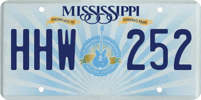 MS license plate HHW252