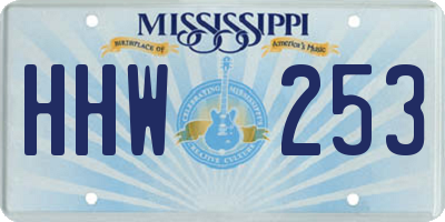 MS license plate HHW253