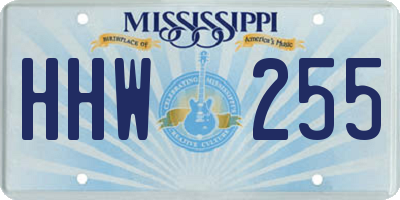 MS license plate HHW255