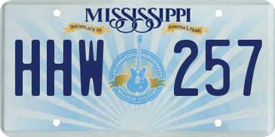 MS license plate HHW257
