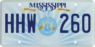 MS license plate HHW260