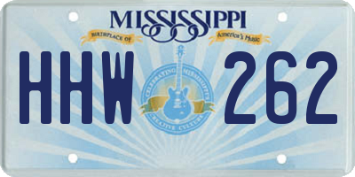 MS license plate HHW262