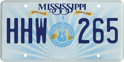 MS license plate HHW265