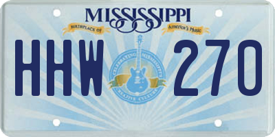 MS license plate HHW270