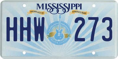 MS license plate HHW273
