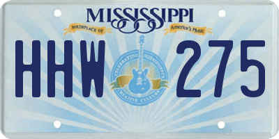 MS license plate HHW275