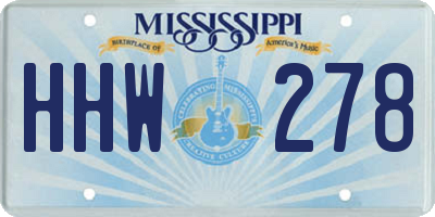 MS license plate HHW278