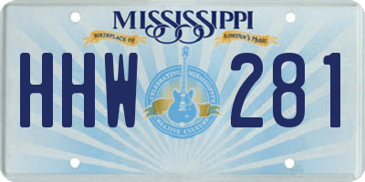 MS license plate HHW281