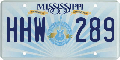 MS license plate HHW289