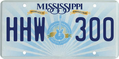 MS license plate HHW300